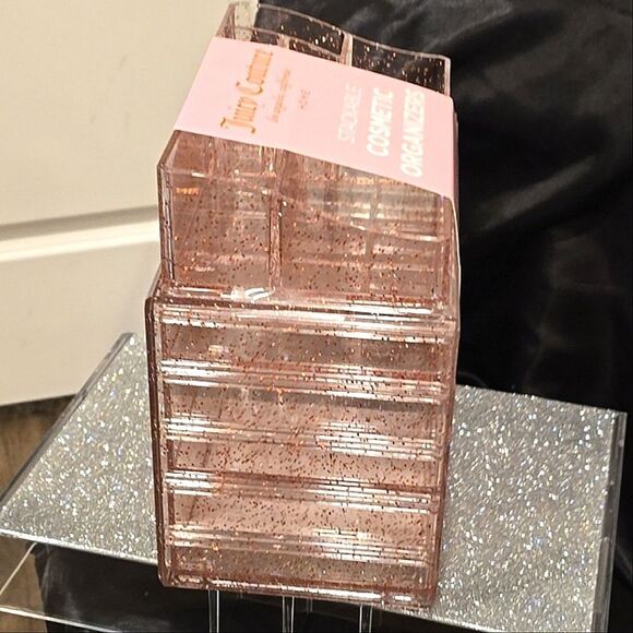 Juicy Couture Home Glitter Infused Stackable Cosmetic Organizers- Pink - Picture 8 of 11